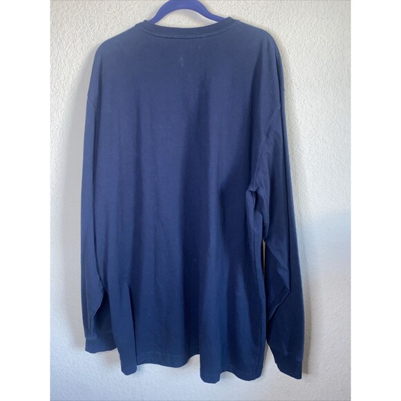 Carhartt Henley shirt Reg Heavyweight Long Sleeve Pocket Mens 2XL XXL Blue - Picture 6 of 7